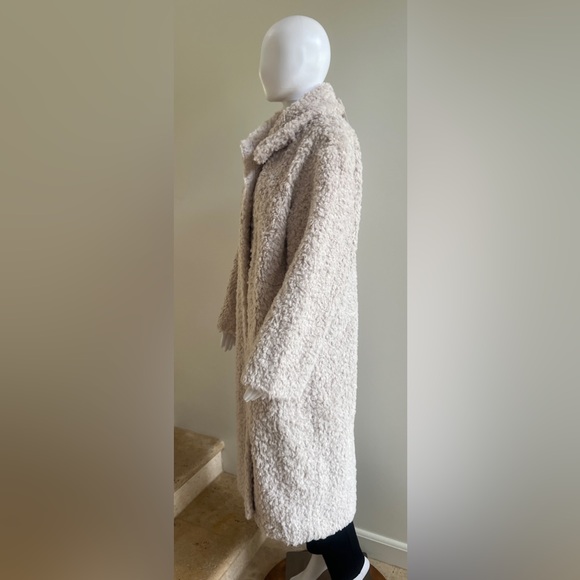 New COS Fuzzy Faux Fur Teddy Fleece Coat Size 8, Cream - Picture 6 of 10